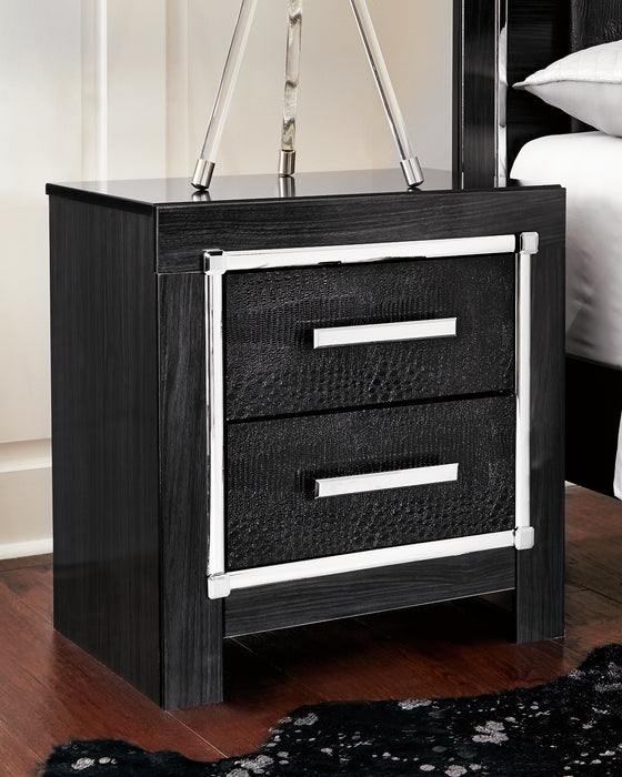 Kaydell King Panel Bed with Storage with Mirrored Dresser, Chest and 2 Nightstands