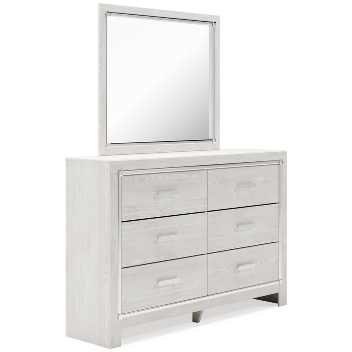 Altyra King Panel Headboard with Mirrored Dresser