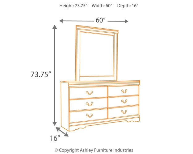 Huey Vineyard Full Sleigh Headboard with Mirrored Dresser and 2 Nightstands