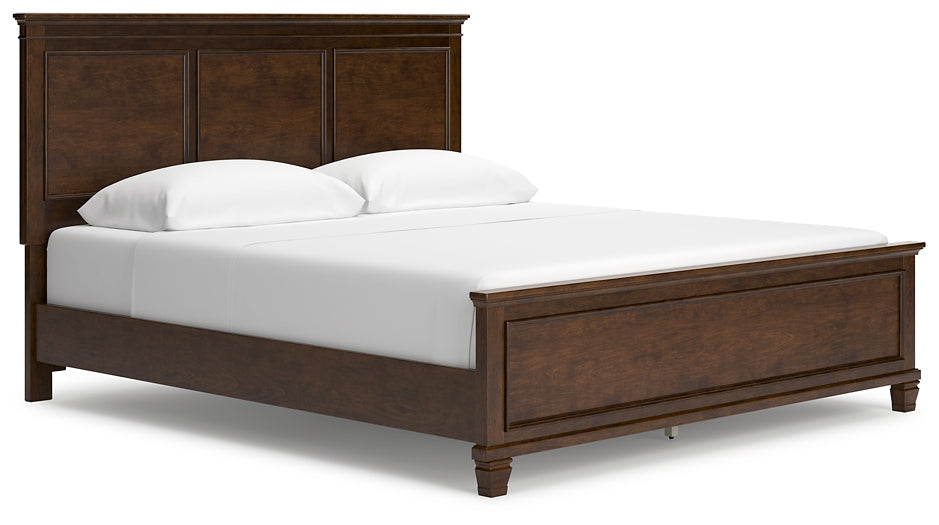 Danabrin California King Panel Bed with Mirrored Dresser