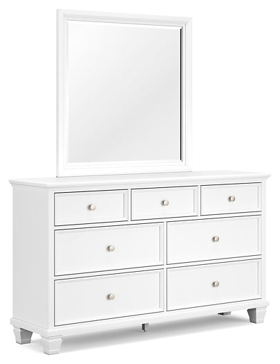 Fortman Full Panel Bed with Mirrored Dresser and Chest