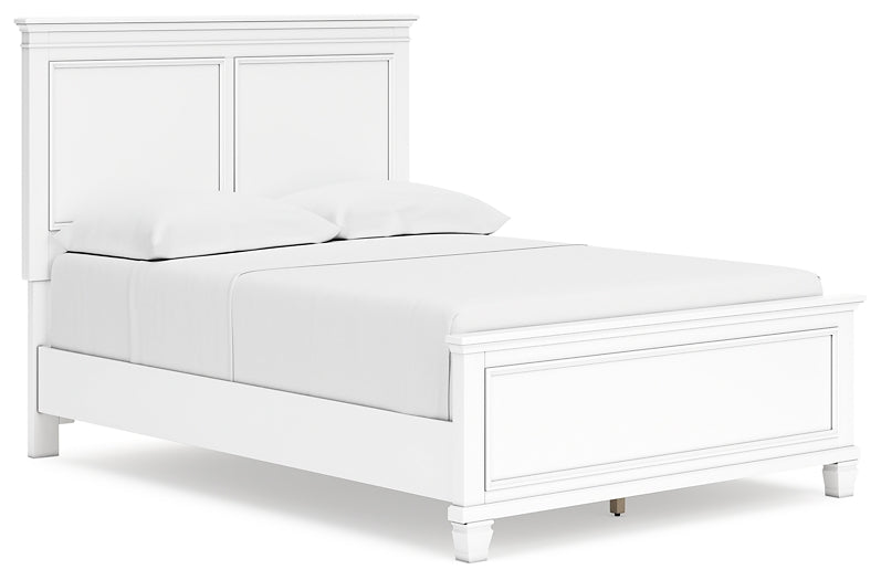 Fortman Full Panel Bed with Mirrored Dresser and Chest