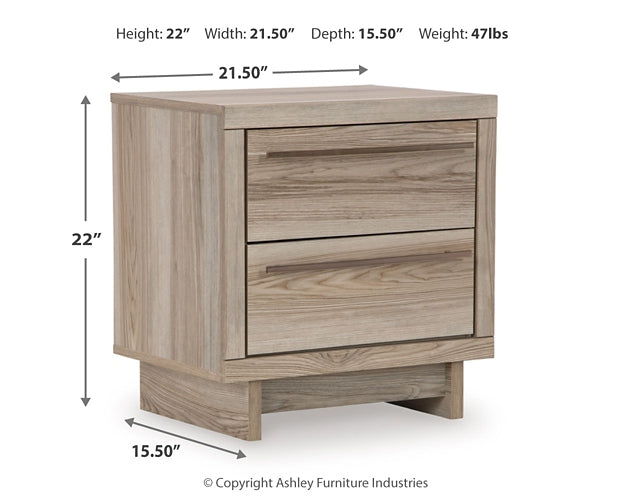 Hasbrick King Panel Headboard with Mirrored Dresser, Chest and 2 Nightstands