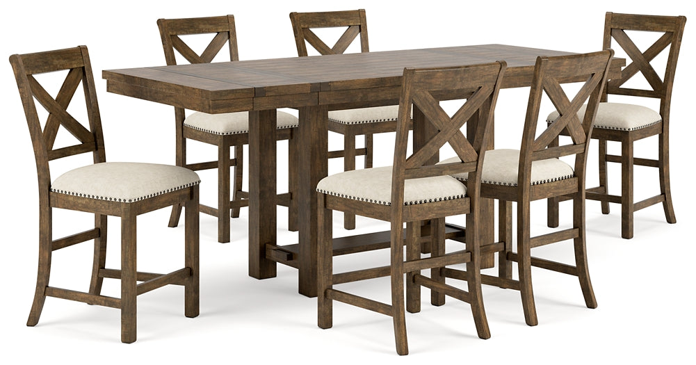 Moriville Counter Height Dining Table and 6 Barstools